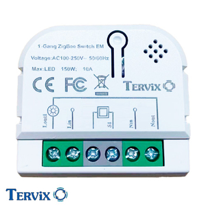 Умный выключатель Tervix Pro Line ZigBee Switch | 1 клавиша | розетка (432121)