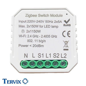 Умный выключатель Tervix Pro Line ZigBee Switch | 2 клавиши (433121) : PROFIMANN