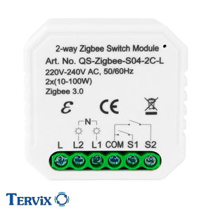 Умный выключатель Tervix Pro Line ZigBee Switch | 2 клавиши | без нуля (433141)