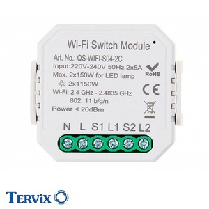 Умный выключатель Tervix Pro Line WiFi Switch | 2 клавиши (433421) : PROFIMANN