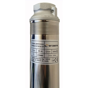 Свердловинний насос 3" OPTIMA PM 3SDm2.5/10, 0.37 кВт, 46 м, 1~230В, кабель 15 м (000019661)