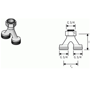 Трійник Y-подібний під євроконус Uponor 2xG3/4-3/4"Euro комплект 2 шт (1005675)