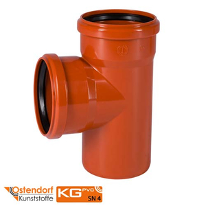 Тройник для наружной канализации 110/110х87° Ostendorf KG ПВХ (220400)