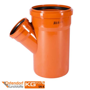 Тройник для наружной канализации 200/110х45° Ostendorf KG ПВХ (223330)