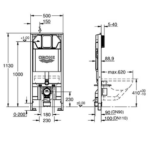 Инсталляция для унитаза Grohe Rapid SL SLIM (39687000)