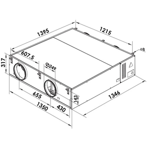 Приточно-вытяжная установка с рекуперацией тепла Вентс ВУТ 1000 ПВ ЕС П