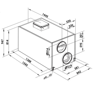 Приточно-вытяжная установка с рекуперацией тепла Вентс ВУТ 1500 ЭГ