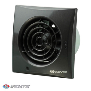 Вытяжной вентилятор Вентс 125 ТН Квайт черный : PROFIMANN