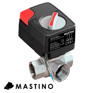 Кран кульовий з електроприводом Mastino PRO триходовий | 220В | 3/4" (006308)