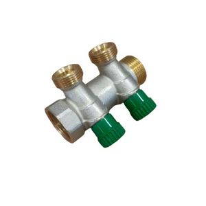 Коллектор вентильный Comisa 1" x 3/4" НВ green на 2 выхода (88.20.085)