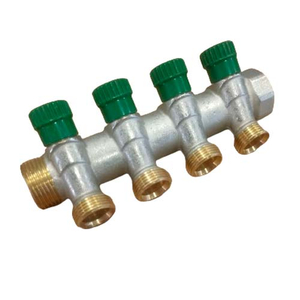 Коллектор вентильный Comisa 1" x 3/4" НВ green на 4 выхода (88.20.095)
