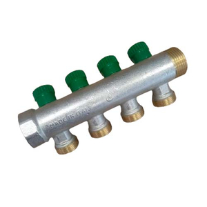 Коллектор вентильный Comisa 1" x 3/4" НВ green на 4 выхода (88.20.095)