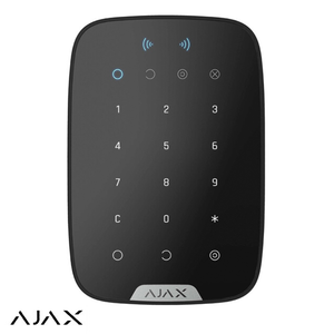 Ajax Keypad Plus Jeweller Бездротова сенсорна клавіатура з підтримкою безконтактних карт та брелоків | чорна (26077.83.BL1)