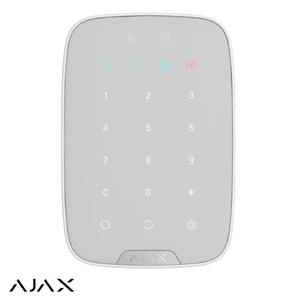 Ajax Keypad Plus Jeweller Бездротова сенсорна клавіатура з підтримкою безконтактних карт та брелоків | біла (26078.83.WH1)