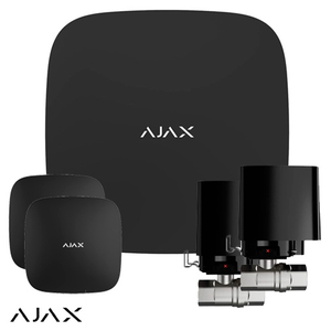 Система защиты от протечек Ajax Hub 2 Plus Black (2 датчика, 2 крана  1/2")
