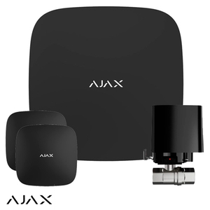 Фото Система захисту від протікання Ajax Hub 2 (2G) Black (2 датчика, 1 кран 1/2")
