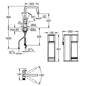 Комплект GROHE Blue Pure Eurosmart з фільтром зворотного осмосу (30586000)