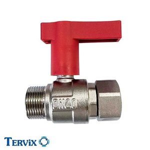 Фото Кран шаровый с американкой Tervix Pro Line WD 3/4" Pn10 ручка пластик, красная (337222)