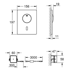 Инфракрасная кнопка для инсталляции Grohe Tectron Skate | нержавеющая сталь (37419SD0)