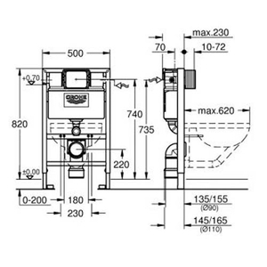 Инсталляция для унитаза 2 в 1 Grohe Rapid SL 0,82 м (38948000)