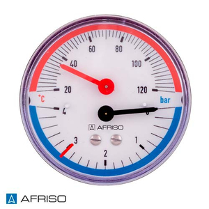 Термоманометр AFRISO тип ТМ 80 AX 1/2" | 0-4 бар | 20-120°С (63341)