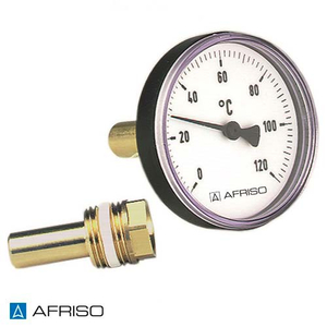 Термометр AFRISO тип BiTh 63 AX 1/2" | 120°C | к.т. 2,0 | гильза 100мм (63711)