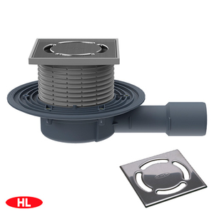 Трап для внутренних помещений HL90Prblue DN40/50 с сухим сифоном "Primus blue" 123х123мм