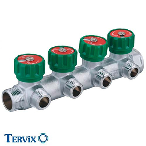 Колектор вентильний Tervix Pro Line WD | 4 контури | 3/4''x1/2" (394012)