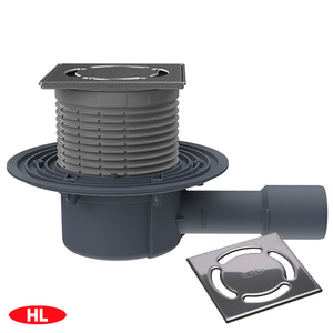 Трап для внутренних помещений HL510Prblue-3000 DN40/50 с сухим сифоном "Primus blue" 121х121мм KLICK-KLACK/115х115мм