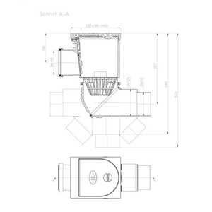 Дощеприймач HL600NGHO DN110/125 з горизонтальним вхідним патрубком для декоративного облицювання фасадів