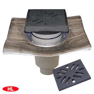 Трап уличный HL616.1H/5 "Perfekt" DN160 с чугунной решеткой 226х226мм и битумным полотном