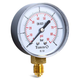 Манометр Tervix Pro Line 63 мм | 0-10 бар | 1/4" | к.т. 1,6 (355613)