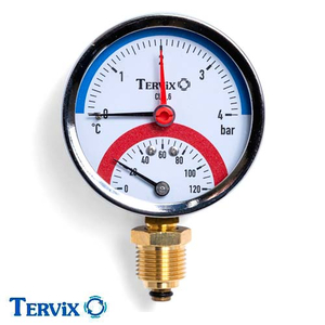 Термоманометр Tervix Pro Line 80 мм | 1/2" I 0-10 бар I 0-120°С (357318) : PROFIMANN