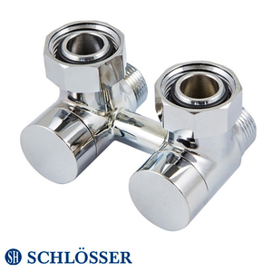Узел подключения эксклюзивный Schlösser угловой GZ 3/4 x M 22х1,5 хром (601000002)