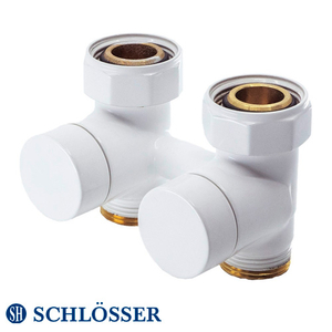 Узел подключения эксклюзивный Schlösser прямой GZ 3/4 x M 22х1,5 белый (601000004)