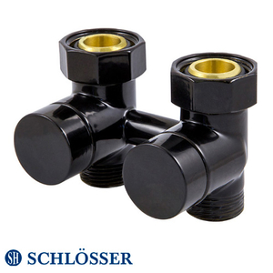 Узел подключения эксклюзивный Schlösser прямой GZ 3/4 x M 22х1,5 черный матовый (601000018.RAL90051)