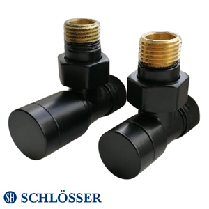 Комплект клапанов Schlösser Elegant угловой GZ 1/2x15мм Cu черный (604200001.RAL90051)