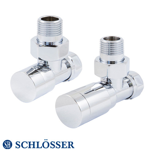 Комплект клапанов Schlösser Elegant угловой GZ 1/2x15мм Cu хром (604200003)