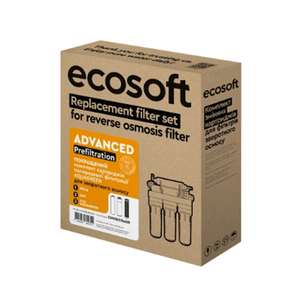 Покращений комплект картриджів Ecosoft 1-2-3 для фільтрів зворотного осмосу із функцією економії води (CHV3ECOAGR)