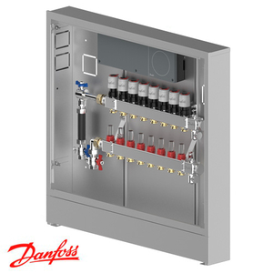 Распределительная станция регулировки теплого пола Danfoss UnoFloor Basic 8L, левое (088X3108)