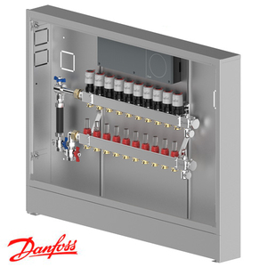 Распределительная станция регулировки теплого пола Danfoss UnoFloor Basic 10L, левое (088X3110)