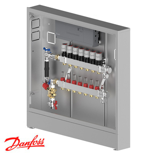 Распределительная станция регулировки теплого пола Danfoss UnoFloor Control 7L, левое (088X3647)