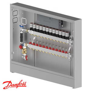 Распределительная станция регулировки теплого пола Danfoss UnoFloor Control 12L, левое (088X3652)