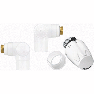 Design-Edition Комплект IMI Heimeier двойной угловой левый белый (RAL9016)