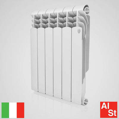 Радиатор биметаллический Royal Thermo Vittoria 500 | 10 секций | Bianco