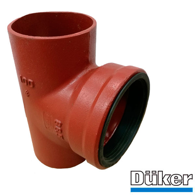 Трійник чавунний каналізаційний WC Duker SML 88° 100/100 мм