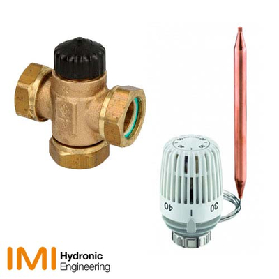 Триходовий клапан із термоголовкою IMI Heimeier К DN15 3/4" 20-50°C