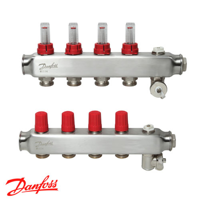 Danfoss SSM-4F Колектори із н/ж сталі 4+4 | з витратомірами (088U0754)