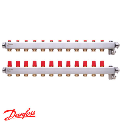 Danfoss SSM-12 Коллекторы из н/ж стали 12+12 | без расходомеров (088U0812)