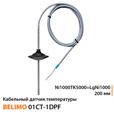 Кабельный датчик температуры Belimo 01CT-1DPF | Ni1000TK5000=LgNi1000 | зонд 200 мм